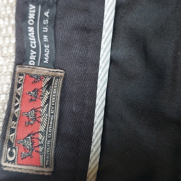 CARAVAN traveling Freedberg Made in USA Pleated Black Pants - Picture 5 of 6